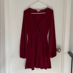 Red Long Sleeves Dress